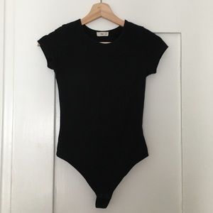 TNA aritzia black thong bodysuit